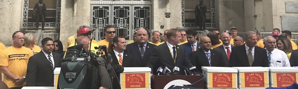 Houston Firefighters Deliver Petitions