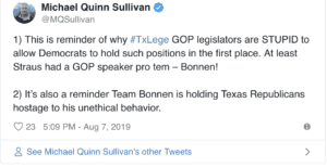 MQSullivan Tweet: Reminder of why #TxLege GOP legislators...