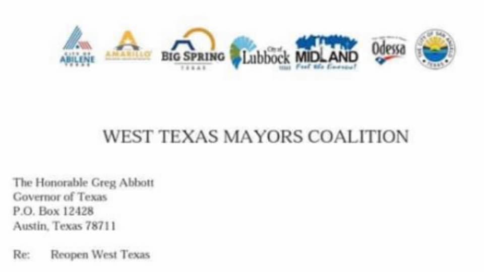 West Texas Mayors Sign Letter to Abbott: Reopen West Texas
