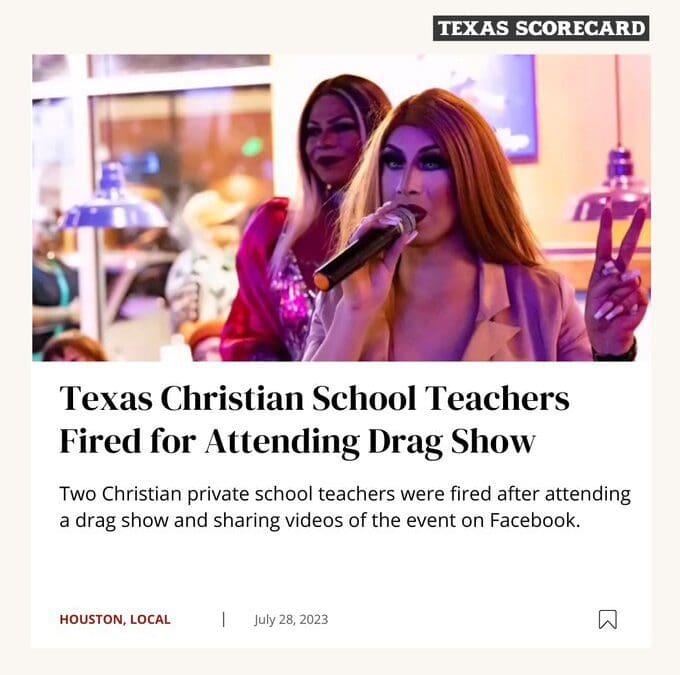 Christian School Teachers At A Drag Show