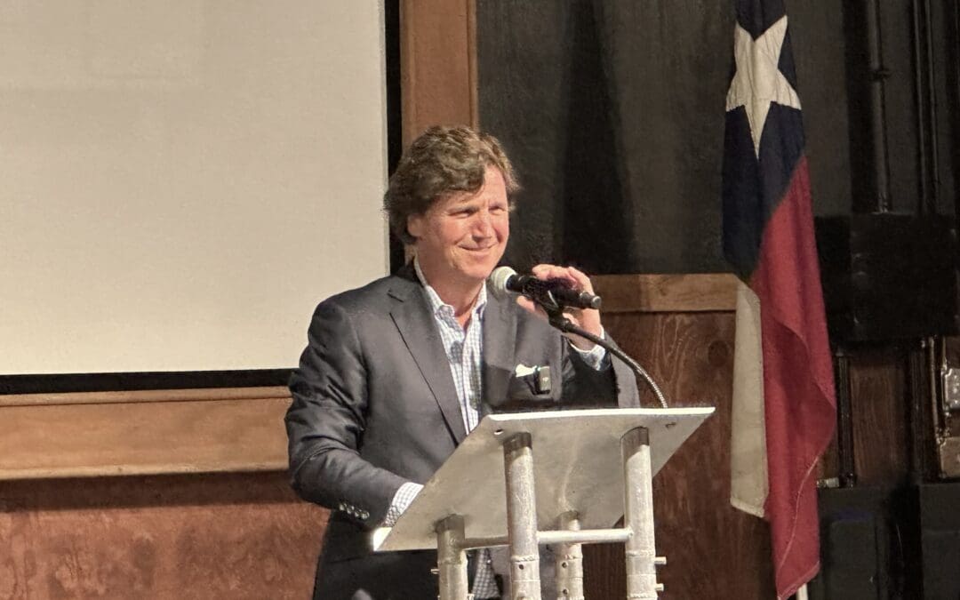 Tucker Carlson Talks Texas Border Invasion at Sold-Out Speech in Fort Worth