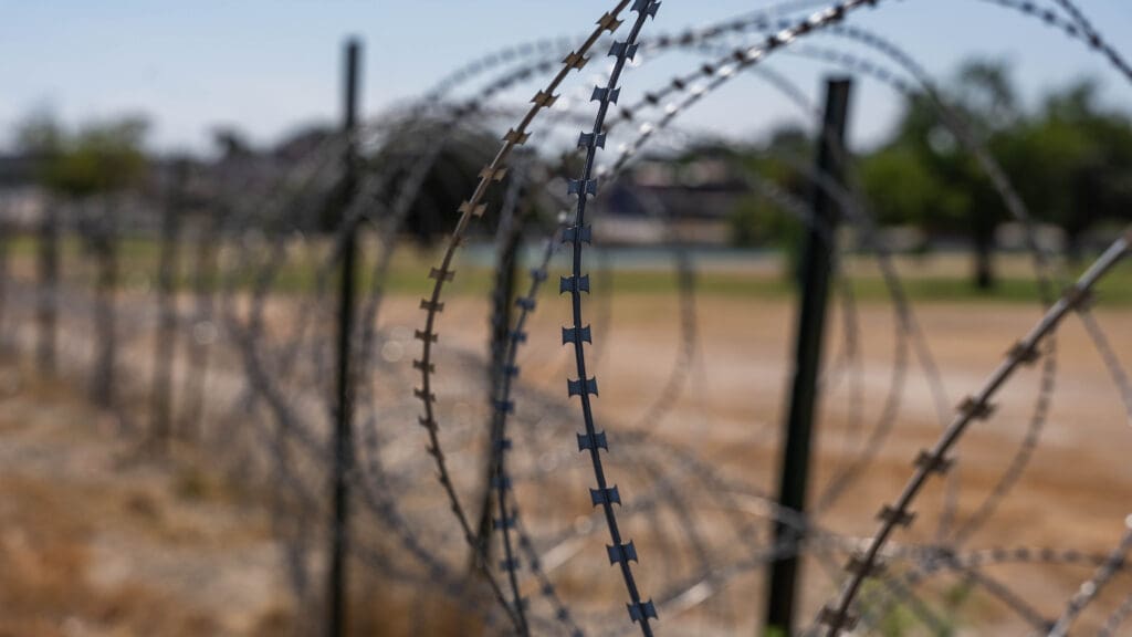 Razor wire at the border