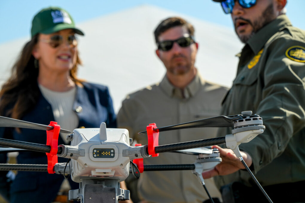 Secretary of Agriculture reviews drone