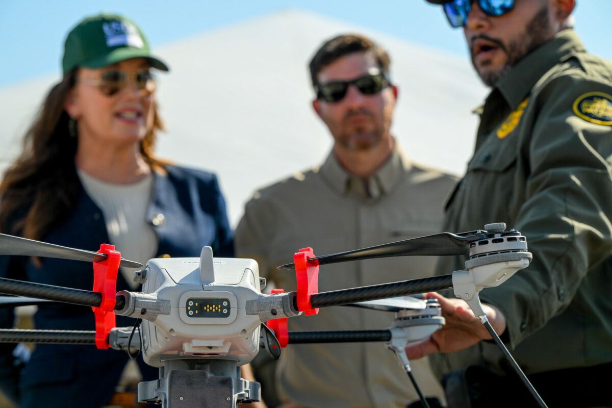 Secretary of Agriculture reviews drone